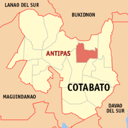 Map of Cotabato with Antipas highlighted