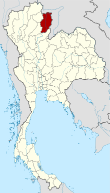 Map of Thailand highlighting Nan province
