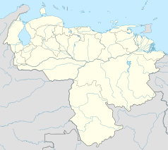 Mapa konturowa Wenezueli, u góry nieco na lewo znajduje się punkt z opisem „San Felipe”