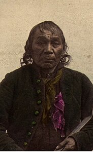 Aamoons, chief of La Flambeau band, photographed c. 1862, possibly in Washington, D.C.
