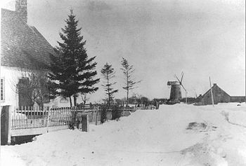 Le Moulin à vent Fleming en 1870. L'une des cibles de la chasse Wikipédia prend Montréal.
