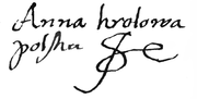 Chữ ký của Anna I của Ba Lan