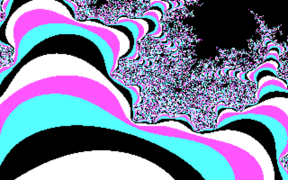 Fractint rendered Mandelbrot set using 320 × 200 palette 1