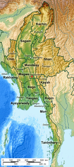 Bản đồ phân chia hành chính Myanmar có thể click để xem