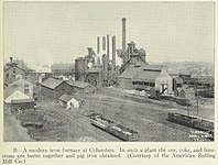 Iron furnace in Columbus, Ohio, 1922