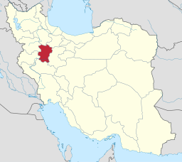 Provinsen Hamadans läge i Iran