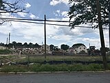 Barry Farm, June 2019 during demolition looking east on Sumner Rd.