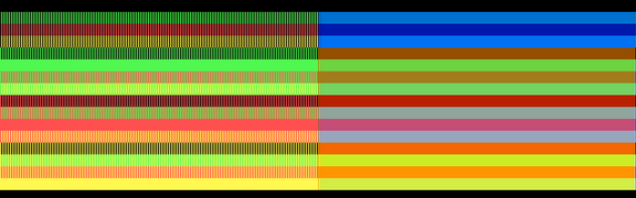 320×200 palette 0 (left: RGB, right: composite monitor)