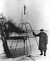 Image 21Robert Goddard and the first liquid-fueled rocket. (from History of rockets)