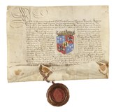 Per Brahe den äldres grevebrev med sigill från 1562.