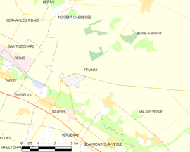 Mapa obce Prunay