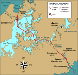 Карта Панамскага канала
