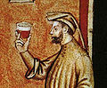 Examen visuel du vin, XIVe siècle.