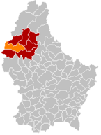 Lage von Stauseegemeinde im Großherzogtum Luxemburg