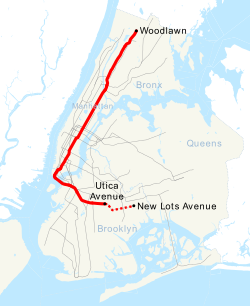 Map of the "4" train