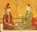 16th century Mughal Emperor Babur and his heir Humayun wearing turbans