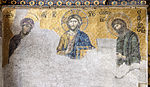 Мозаика «Деисус» (общий вид), созданная во времена правления Палеологов. Айя-София, Стамбул