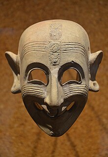 Phoenician grinning mask - Cagliari, Museo Archeologico Nazionale (26721011486).jpg