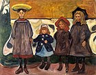 Four Girls in Åsgårdstrand, 1903, 87 cm × 111 cm (34+1⁄4 in × 43+3⁄4 in), Munch Museum, Oslo