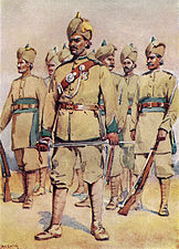 The khaki uniforms of Indian soldiers in British India