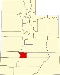 パイユート郡の位置を示したユタ州の地図