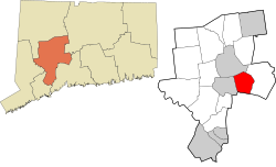 Prospect's location within the Naugatuck Valley Planning Region and the state of Connecticut
