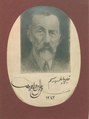 Painting of Abdülhak Hamit Tarhan, with the text in Ottoman Turkish saying, "made with the heart".