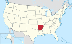 Vị trí tiểu bang Arkansas ở Hoa Kỷ