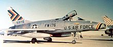 474th Tactical Fighter Wing Commanders' F-100D Super Sabre at Cannon AFB during the 1950s.