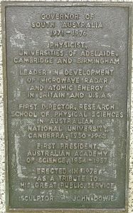 Text on the statue