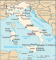 Position of Salerno in the map of Italy (2), Tyrrhenian Sea