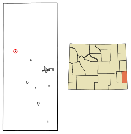 Location of Fort Laramie in Goshen County, Wyoming.