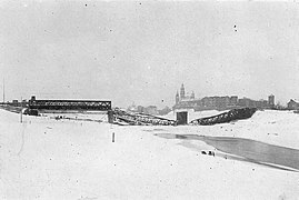 El Vístula xeláu y la ponte Dębnicki voláu polos alemanes na II Guerra Mundial