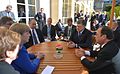 Angela Merkel, Vladimir Putin, Petro Poroshenko and François Hollande at Normandy format talks in Paris on 2 October 2015.