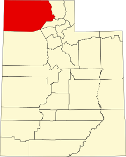 Box Elder County na mapě státu Utah