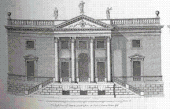 The east façade of Stourhead House , based on Palladio's Villa Emo
