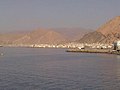 Al-Mukalla with the Hadhramaut in the background, as seen from the Gulf of Aden in the Arabian Sea