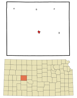 Location within Ness County and Kansas