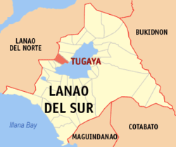 Map of Lanao del Sur with Tugaya highlighted