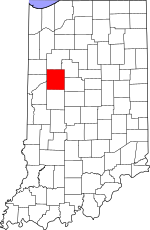 Tippecanoe County's location in Indiana