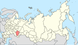 Basjkortostan på kartet over Russland