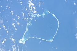 Visão aérea do atol de Funafuti