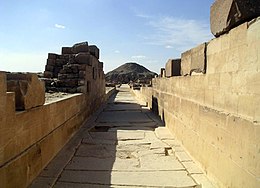 Photograph of the causeway of the Unas pyramid