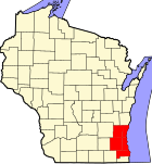 Map of Milwaukee-Racine-Waukesha Consolidated Statistical Area