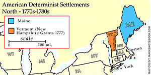 1777년 버몬트 공화국의 위치(현재 주 경계 표시).