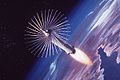 HOE-Konzept (Homing Overlay Experiment) von Lockheed zur Abwehr ballistischer Raketen