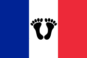 Tricolore flag with two black feet[67]