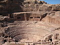 Image 4 The "Theatre" at Petra Photo: Douglas Perkins Petra is an archaeological site in Jordan, lying in a basin among the mountains which form the eastern flank of Wadi Araba, the great valley running from the Dead Sea to the Gulf of Aqaba. It is famous for having many stone structures carved into the rock. More featured pictures