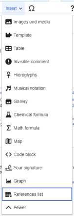 Screenshot showing a dropdown menu with many items