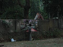 Graffiti application in India using natural pigments (mostly charcoal, plant saps, and dirt)